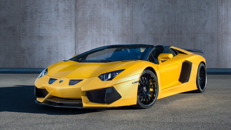 Lamborghini Aventador, roadster, yellow, limited, special edition