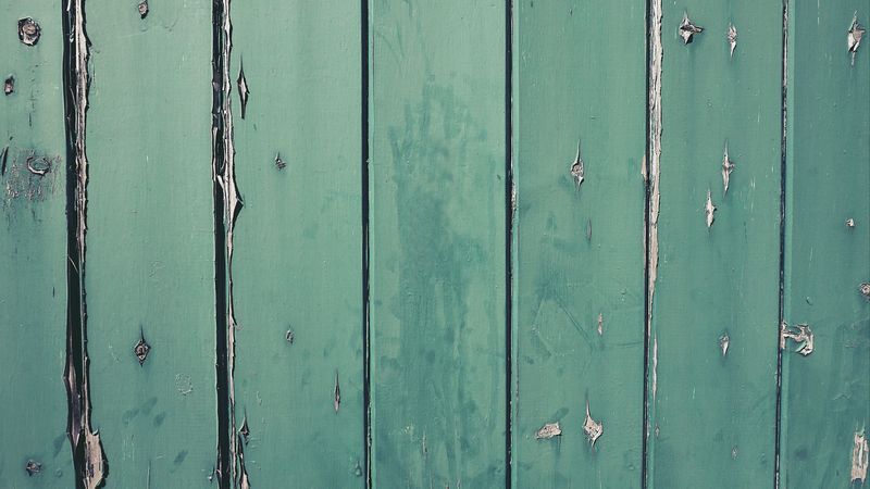boards, wooden, paint, green, 4k
