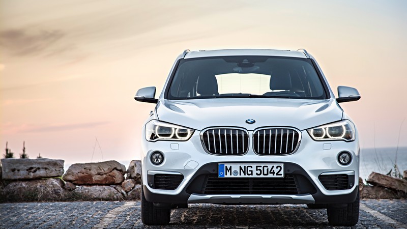 BMW X1, crossover, luxury cars, white, SUV, xDrive, sDrive, Frankfurt 2015