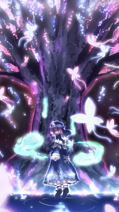 Anime Touhou, Yuyuko Saigyouji, 1080x1920