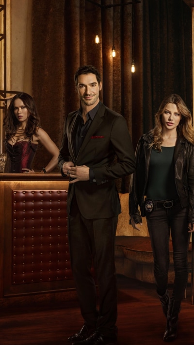 TV Show Lucifer, Tom Ellis, Lesley-Ann Brandt, Lauren German, 1080x1920