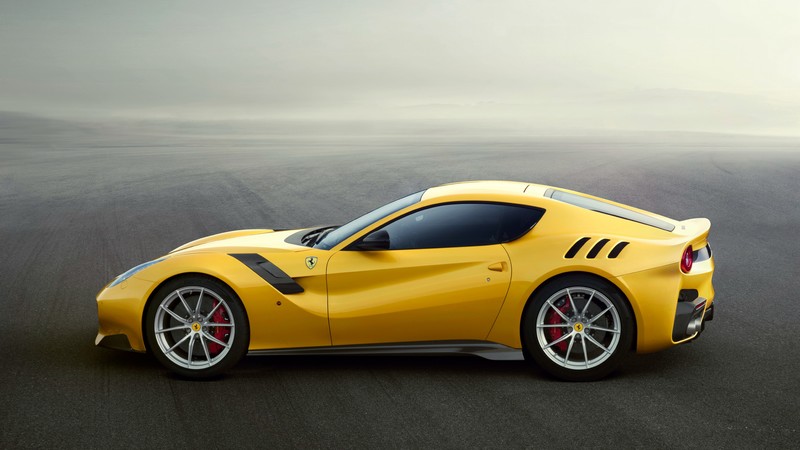 Ferrari F12 TDF, yellow, sport car