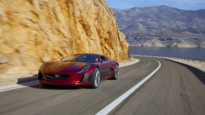 Rimac Concept One, electric, coupe, hypercar, red.