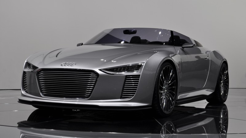 Audi e-tron Spyder, electric cars, silver, convertible