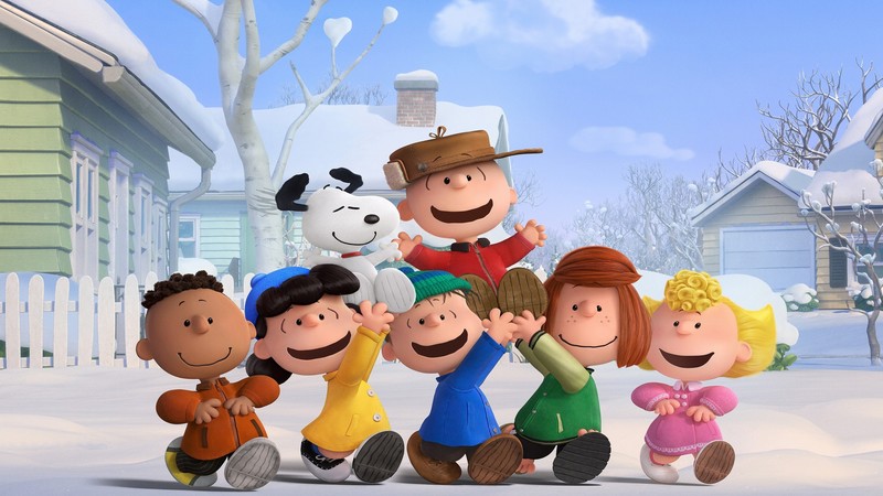 The Peanuts Movie, Snoopy, Charlie Brown, winter, friends
