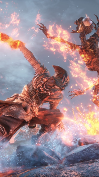 Video Game Dark Souls III, Creepy, Flame, Warrior, Dark, 1080x1920