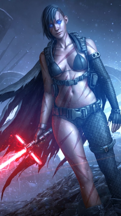 Sci Fi Star Wars, Sith (Star Wars), Woman Warrior, Lightsaber, 1080x1920