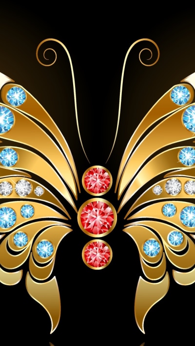 Artistic Butterfly, Jewelry, Diamond, 1080x1920