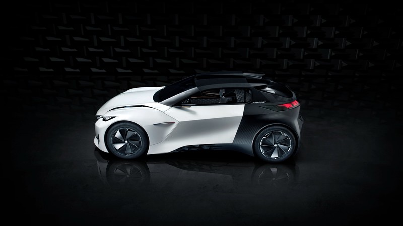 Peugeot Fractal, electric cars, white, black