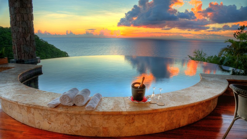 Jade Mountain Resort, Saint Lucia, The best hotel pools 2017, tourism, travel, resort, vacation, pool, ocean, sunset, sunrise, sky, clouds