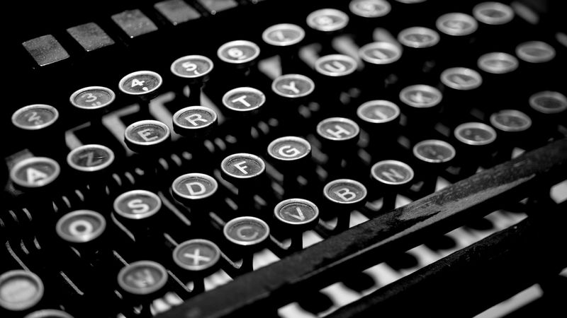 typewriter, keys, typography, 4k