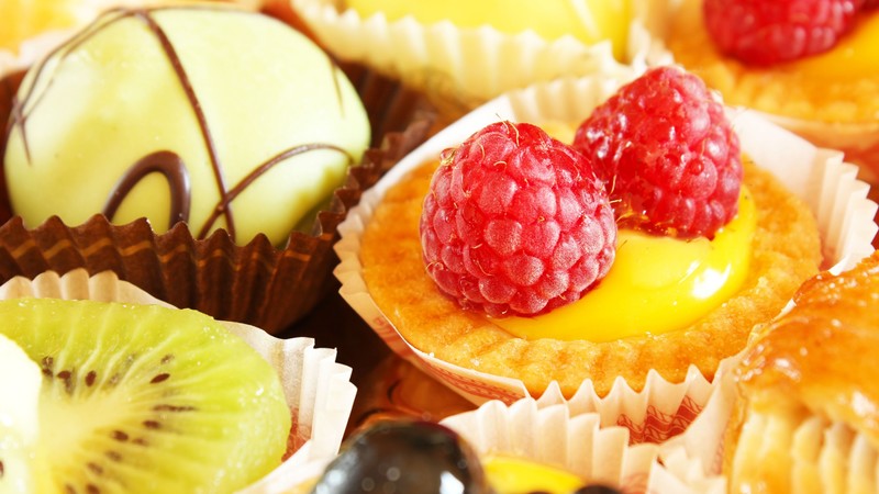 Cupcake, fruits, raspberry