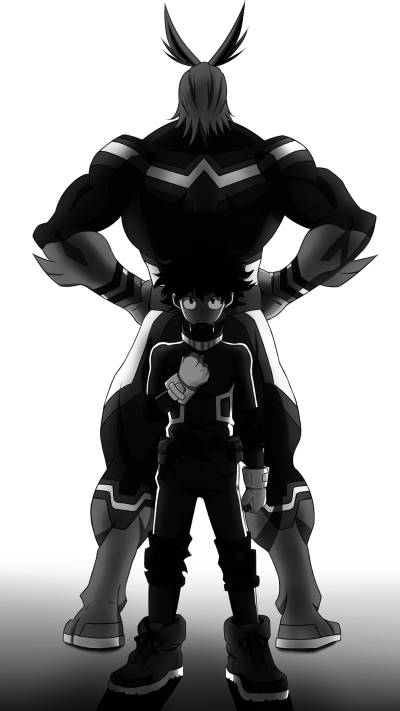 Anime My Hero Academia, Izuku Midoriya, All Might, 1080x1920