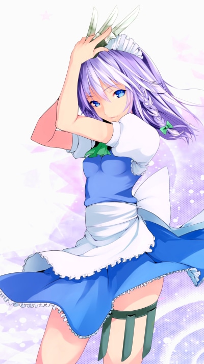 Anime Touhou, Sakuya Izayoi, 1080x1920