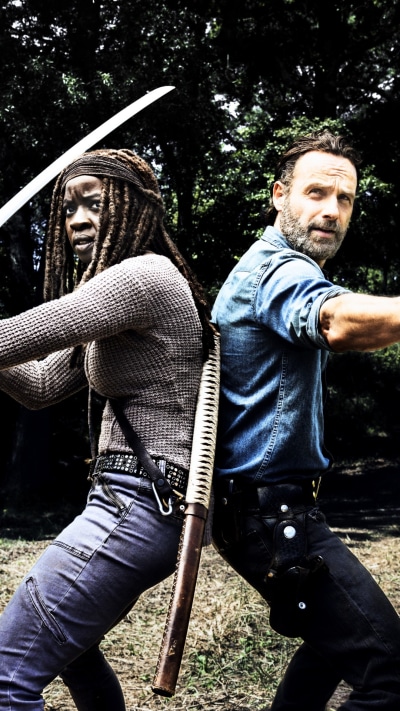 TV Show The Walking Dead, Danai Gurira, Andrew Lincoln, Rick Grimes, Michonne (The Walking Dead), 1080x1920
