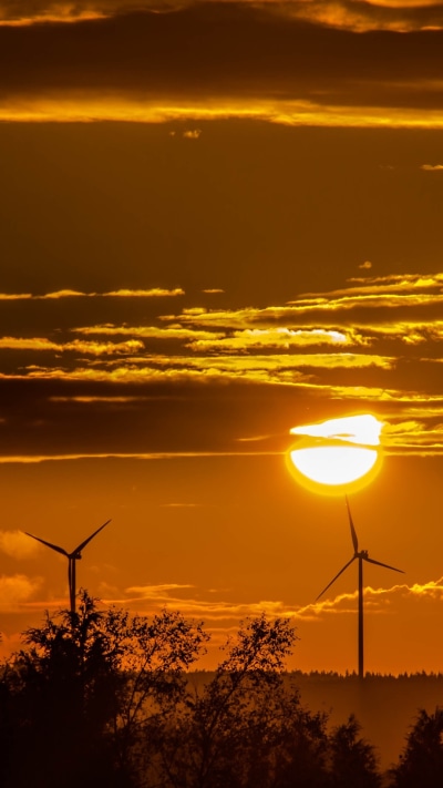 Photography Sunset, Sky, Orange (Color), Wind Turbine, Cloud, Sun, 1080x1920