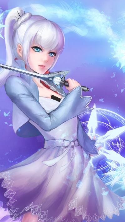 Anime RWBY, Weiss Schnee, 1080x1920