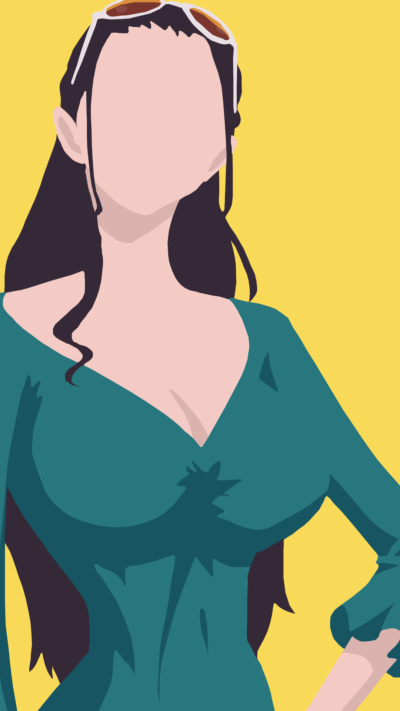 Anime One Piece, Monkey D. Luffy, Minimalist, Nico Robin, 1080x1920