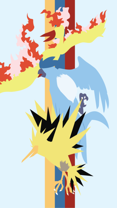 Anime Pokémon, Minimalist, Articuno (Pokémon), Zapdos (Pokémon), Moltres (Pokémon), 1080x1920