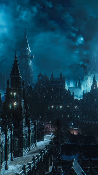 Video Game Dark Souls III, Sky, City, Night, 1080x1920