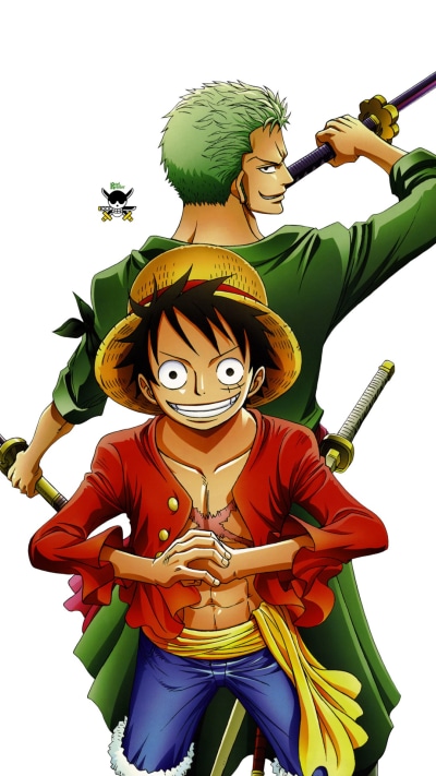 Anime One Piece, Monkey D. Luffy, Roronoa Zoro, 1080x1920