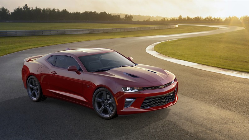 Chevrolet Camaro SS, muscle car, coupe, red