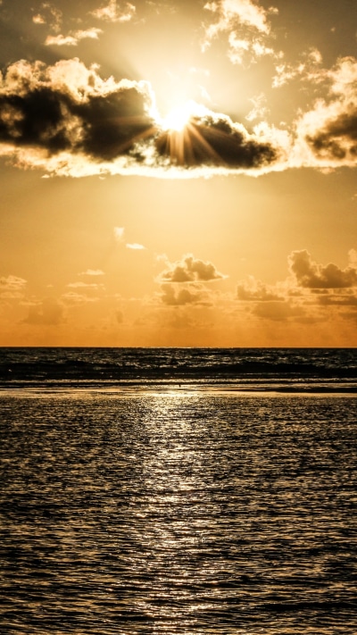 Earth Ocean, Sky, Sunbeam, Nature, Cloud, Horizon, 1080x1920