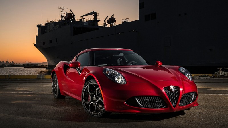 Alfa romeo 4c, coupe, sportcar, red.