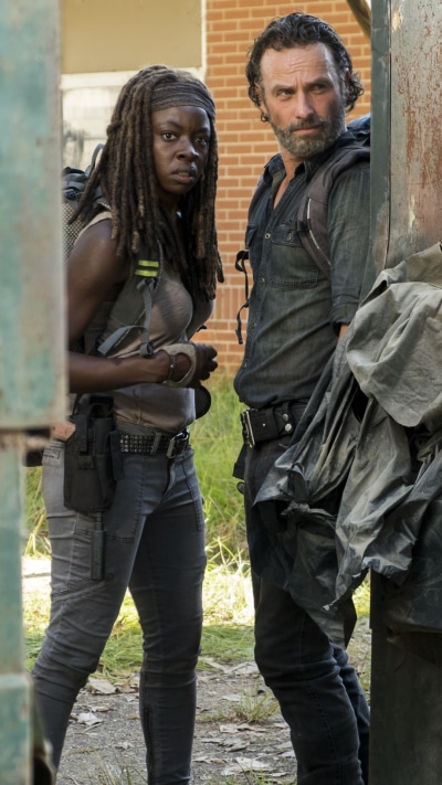 TV Show The Walking Dead, Danai Gurira, Michonne (The Walking Dead), Andrew Lincoln, Rick Grimes, 1080x1920