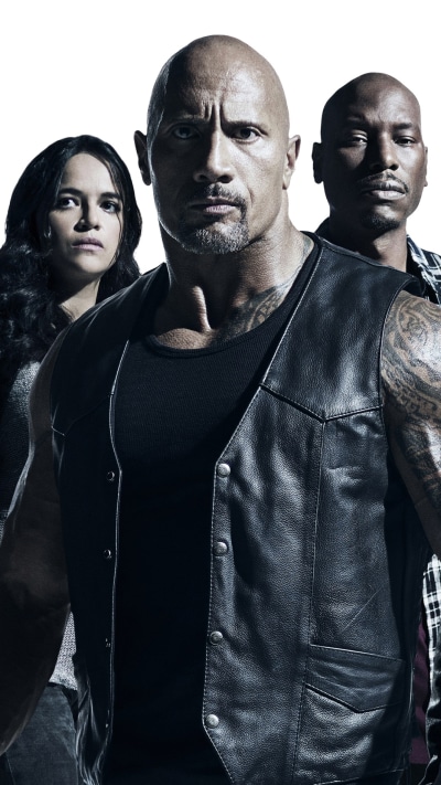 Movie The Fate of The Furious, Jason Statham, Charlize Theron, Michelle Rodriguez, Dwayne Johnson, Ludacris, 1080x1920