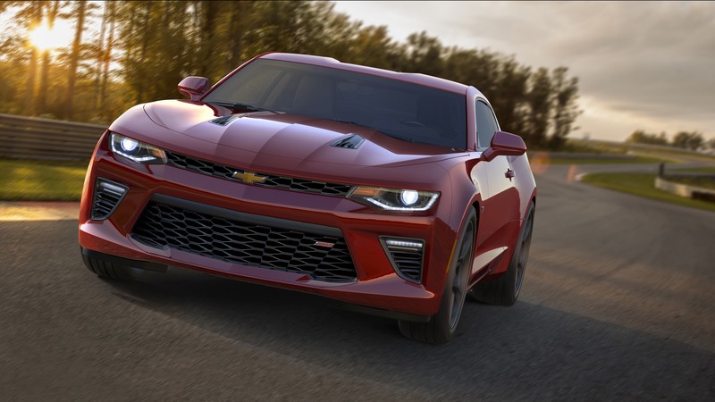 Chevrolet Camaro SS, muscle car, coupe, red