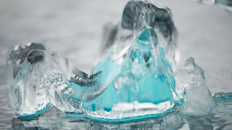 Ice, 4K, macro, water