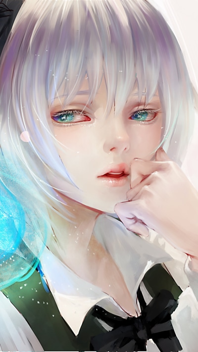 Anime Touhou, Sad, Tears, Youmu Konpaku, 1080x1920