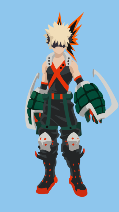 Anime My Hero Academia, Minimalist, Katsuki Bakugou, 1080x1920