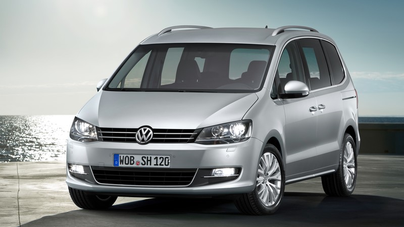 Volkswagen sharan, VAN, grey, sea.