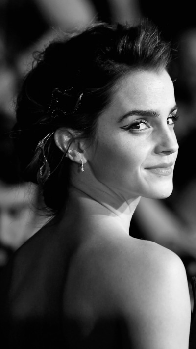 Celebrity Emma Watson, Actress, Black and White, British, English, 1080x1920