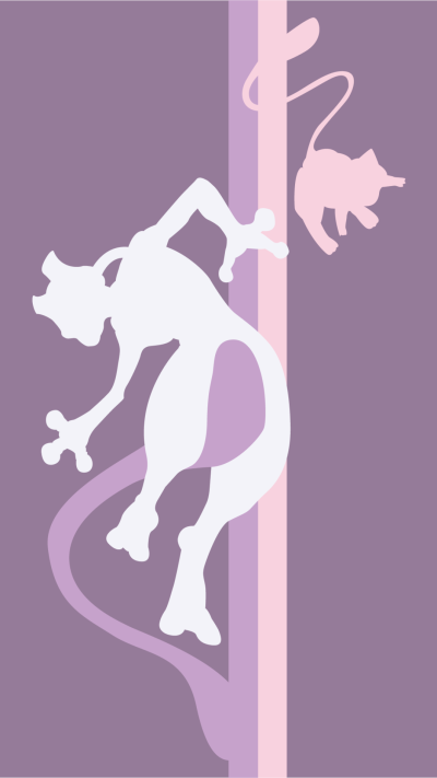 Anime Pokémon, Mew (Pokémon), Minimalist, Mewtwo (Pokémon), 1080x1920