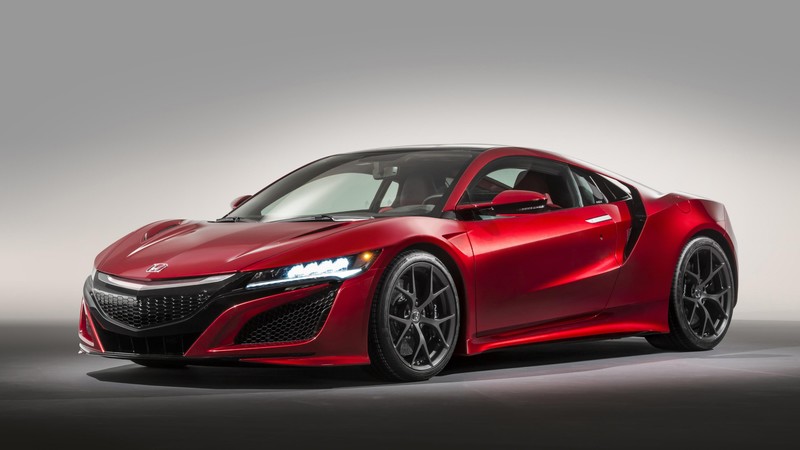 Acura nsx, supercar, coupe, hybrid, red.