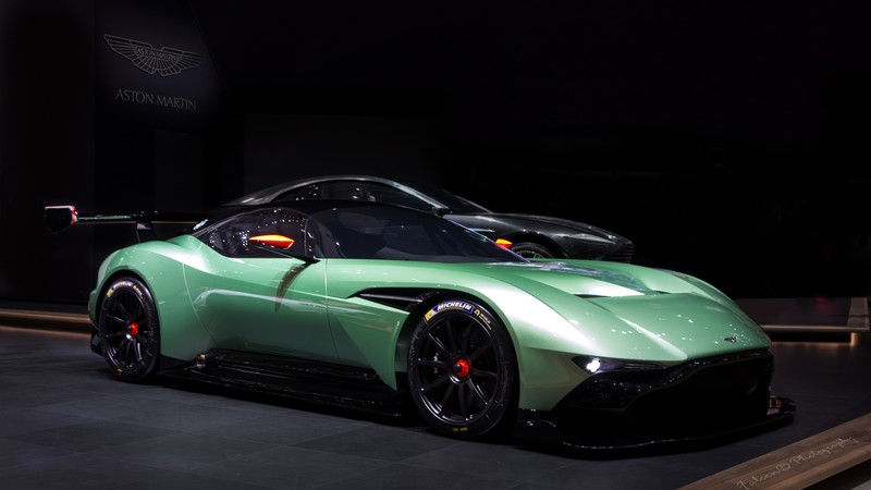Aston Martin Vulcan, coupe, track only, green.