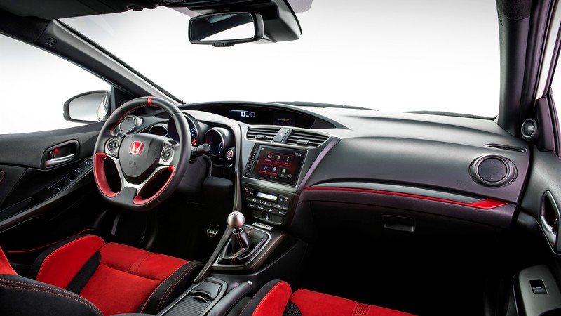 Honda civic type R, hatchback, Nurburgring, white.