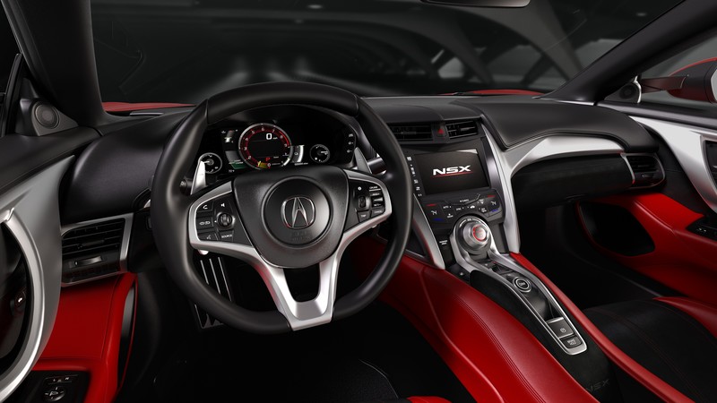 Acura nsx, supercar, coupe, hybrid, interior.