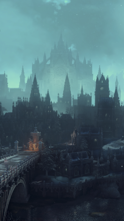 Video Game Dark Souls III, Moon, City, Night, 1080x1920