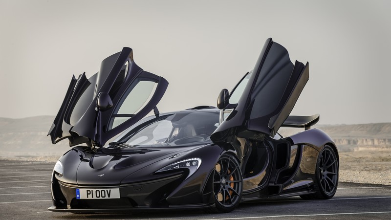 McLaren P1 GTR, hypercar, sedan, black.