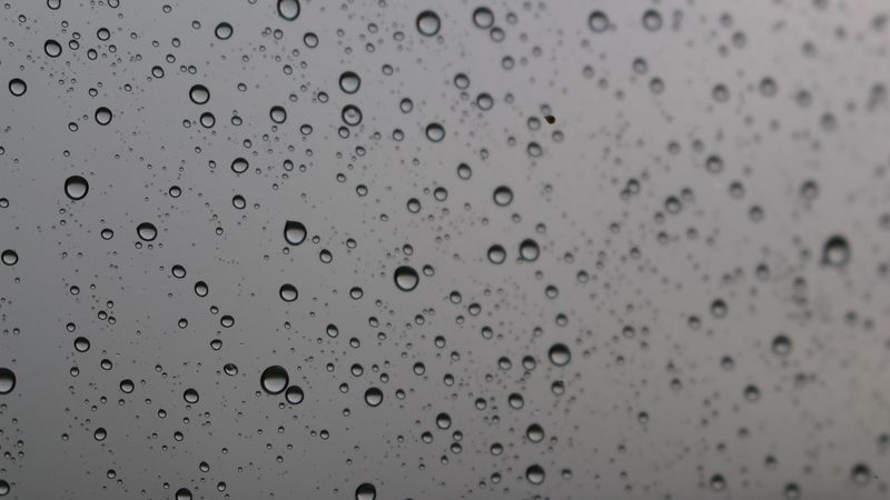 bw, drops, glass, rain, macro, 4k