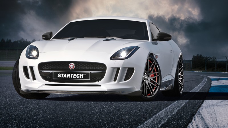 jaguar F type, coupe, white, startech.