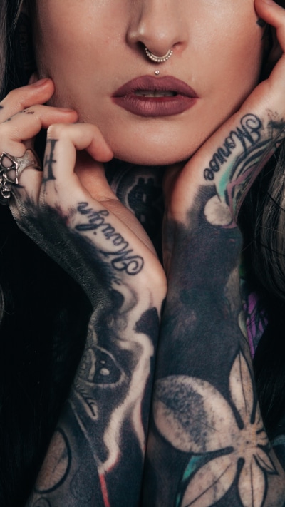 Women Tattoo, Piercing, Jewelry, 1080x1920