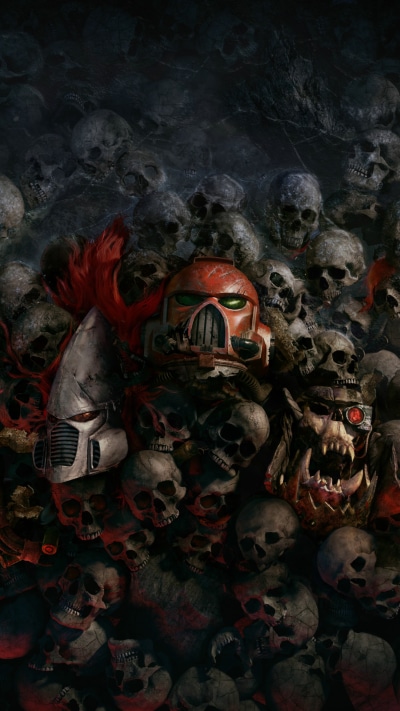 Video Game Warhammer 40,000: Dawn of War III, Skull, Dark, 1080x1920