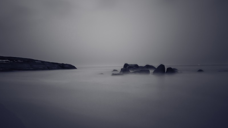 Sea, 4k, river, fog, rocks