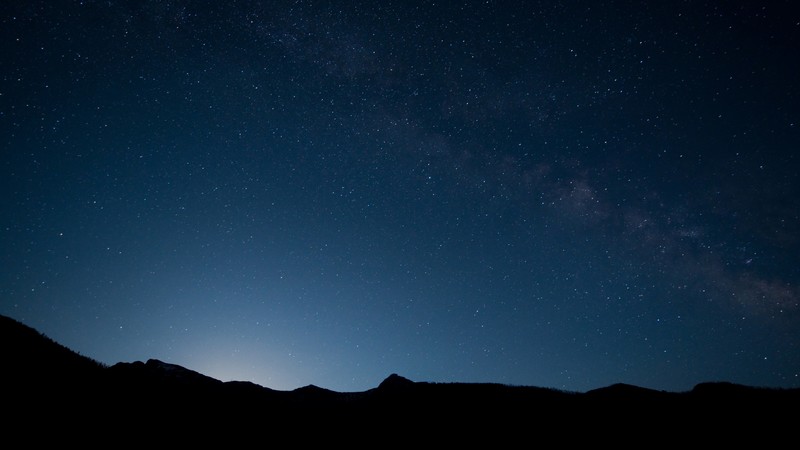 Sky, 4k, stars, mountains, night