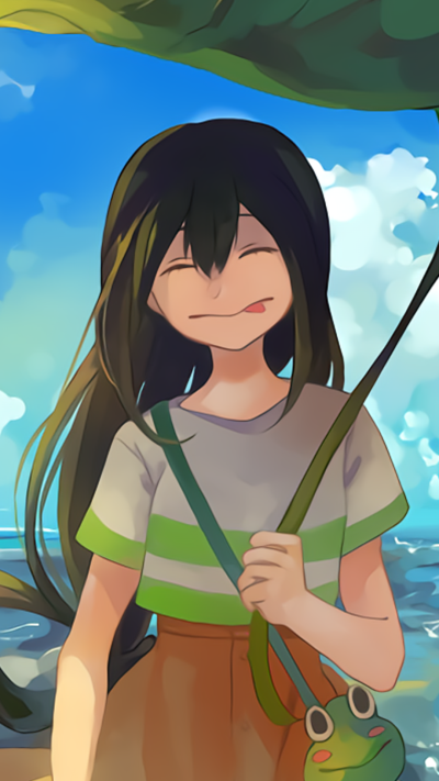 Anime My Hero Academia, Leaf, Tsuyu Asui, 1080x1920